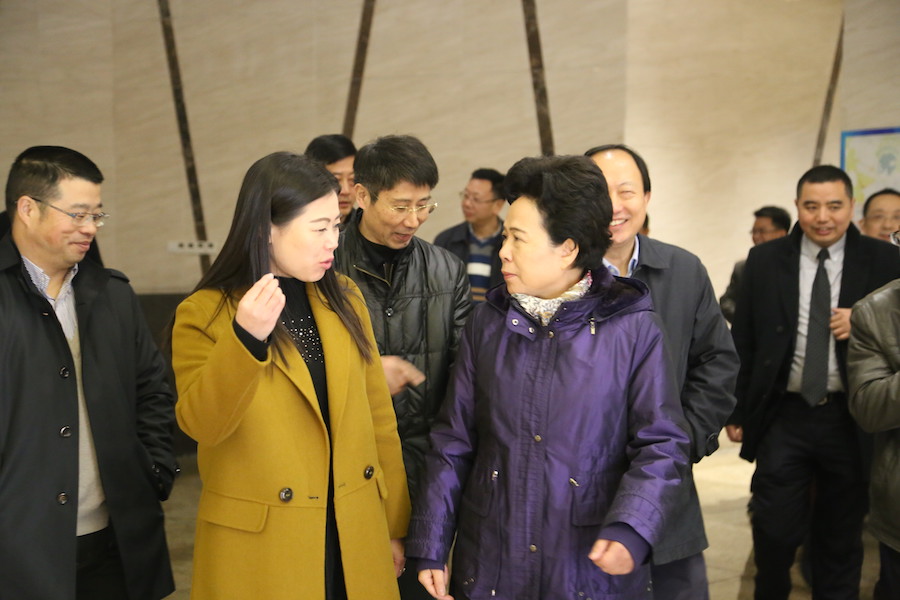 4 黄彦蓉副省长听取李笑非校长介绍我校未来学校建设情况.JPG